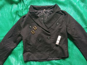 Cropped Black Blazer