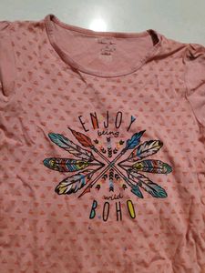 Pink Boho Tee &amp; Number Print Shorts Set