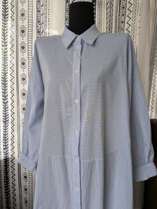 ZARA Striped Shirt Dress With pockets