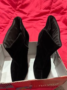 Black Velvet Ankle Boots