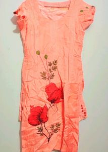 Light Orange Plazo Suit & Dupatta 34 Bust