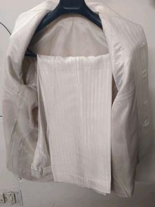 Elegant Embroidered White Glittering Suit