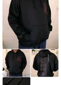 Black Graphic Print Hoodie