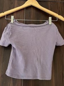 Lavender Fitted Crop Top