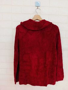 Burgundy Cowl Neck Sweater