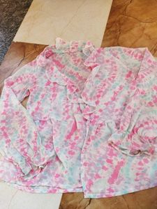 Tie-Dye Ruffle Shrug