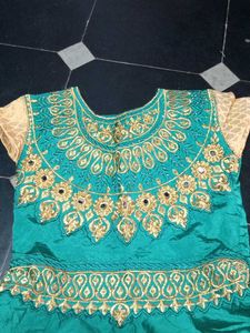 Emerald Green Embroidered Dress