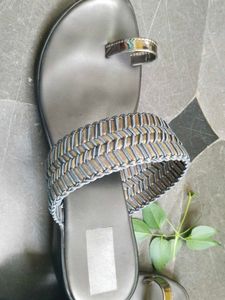 Woven Detail Toe Ring Sandals