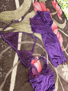 3 Set Lace Silk Honeymoon/ loungerie