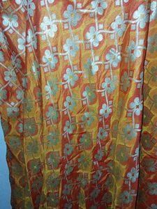 Clearance Sale! Orange Banarasi Sleeveless Gown