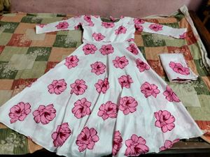 Floral Print Anarkali Dress