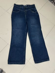 Woman Wide Leg Denim Jeans