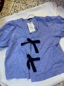 Linen Bow Blouse
