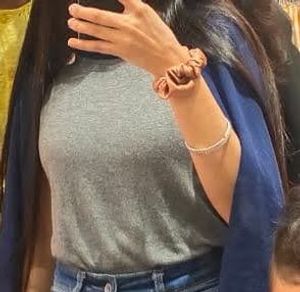 Blue top with cardigan