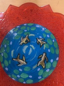 Hand-Painted Koi Pond Fridge Magnet