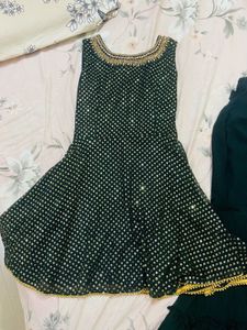Green Embroidered Sharara set