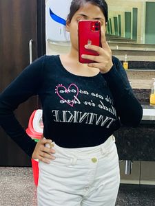 Black shimmer top