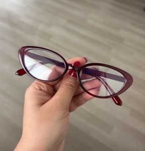 Retro Oval Burgundy Glasses