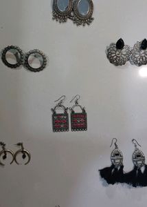 German Silver &amp; Oxidised Earings