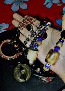 Unique Beaded Necklaces set of 3 + neck cha