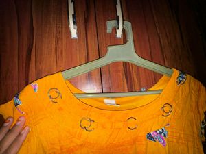Umbrella kurti yellow coloured