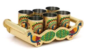 Wooden Tray Glasses