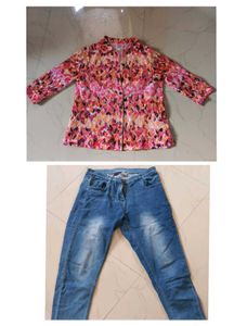 Top & Blue Denim Jeans For Women