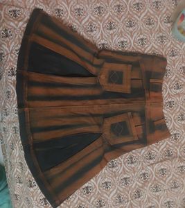 Kids Orange Denim Skirt With work