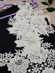 OAK Black Tank Top with Floral Applique