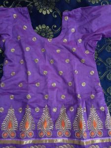Purple Embroidered Kurti Top