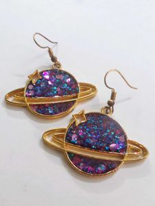 Planet Saturn Earrings- Resin Brand New earrings