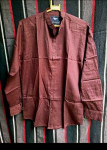 Maroon Band Collar Shirt