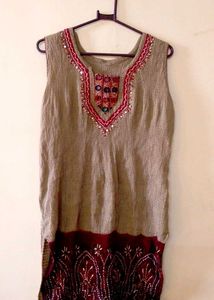y2k Embroidered Ethnic Kurti Top