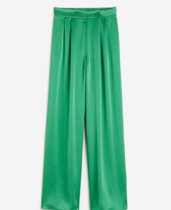 NEW H&M Green Festive Wide Leg Pants