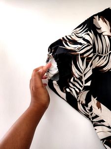 Tropical Printed Deep V Neck Plus Size Dress Women