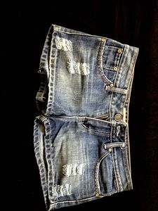 Ripped Denim Shorts
