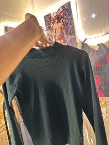 Green Mock Neck Top