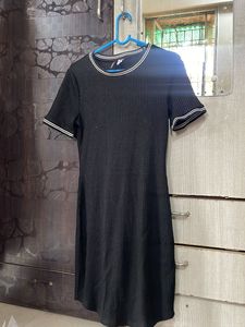 Black Ribbed Bodycon Dress