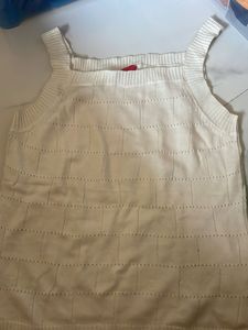 White Knit Tank Top