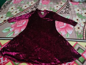 Velvet Maroon Party Dress