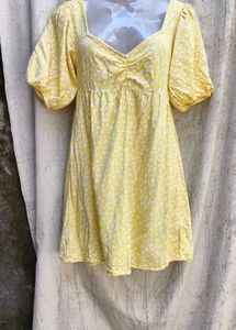 Yellow Floral Mini Dress