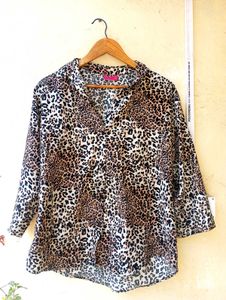 Animal Printed Imported Button Up Shirt (Women)