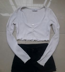 White Knitted Top