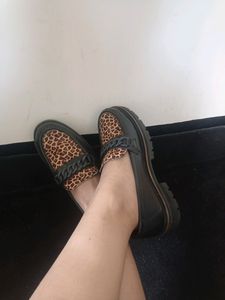 Leapord Print Blend Platform Loafers