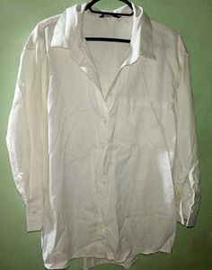Oversized White Button-Down Shirt