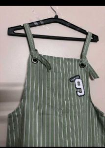 Striped Overalls Dress