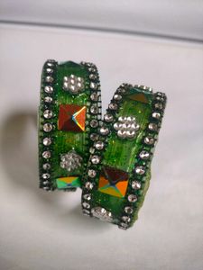 Green Glass Bangles