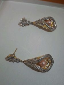 Elegant Floral Bell Earrings with Pearl Accents