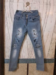 Embroidered Denim Jeans