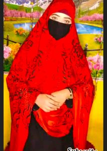 Red Floral Print Abaya Full Length
